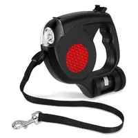 

Retractable Dog Leash 3 in 1 Waste Bags Dispenser 4 LED Flashlight Dog Leash 16.5 Foot in Length for Small and Medium Dog