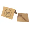 High Quality Raw Material 120pcs Brown Craft Paper Greetings/Thank You Cards with Envelopes
