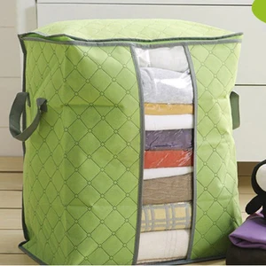 Image of Mult-color non woven storage bag with handle cloth quilt organizer holder box