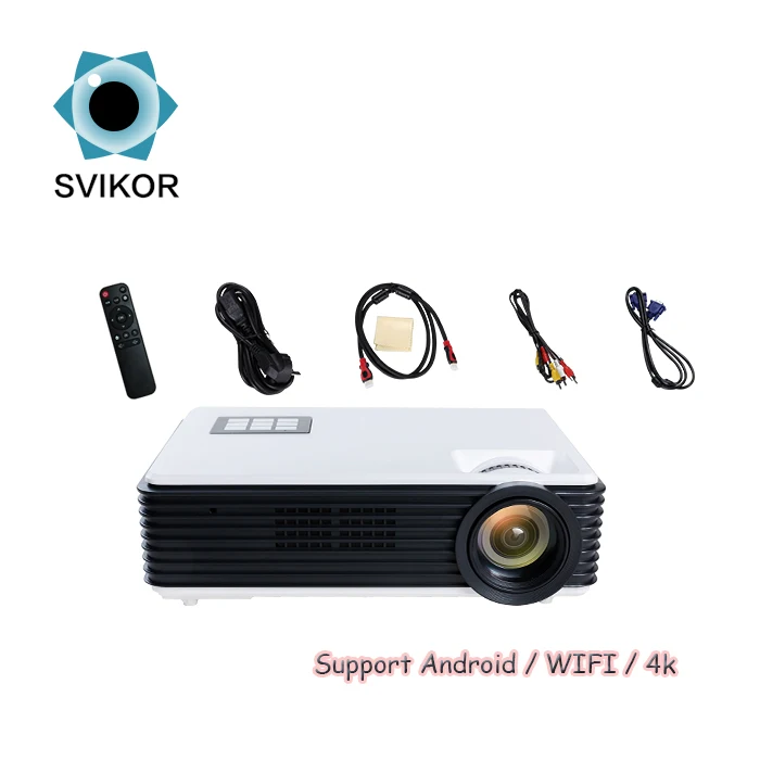

5000 lumens 720p android ultra short throw 4k led projector, White/ silver/gold