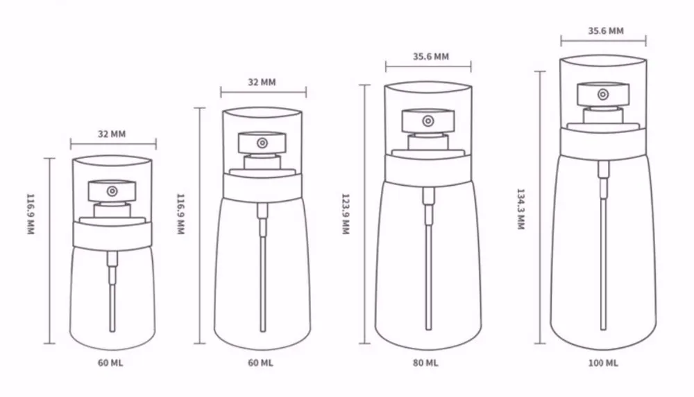 30ml 60ml 80ml 100ml Large Empty Lotion Containers Plastic Lotion Pump