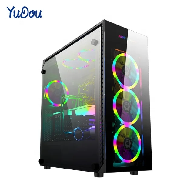 

Custom Internet Bar Colorful RGB Light Gaming Computer Case, N/a