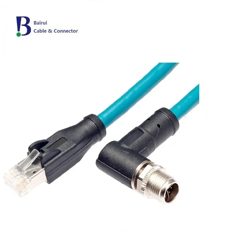 M12 Premium 8 Position Xcoded Straight Male To Gige Rj45 Male Assemblies Buy M12