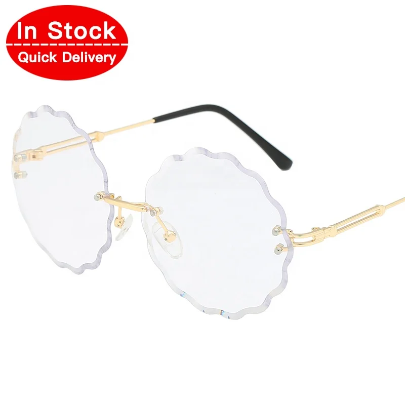 

2019 In Stock Fashion Flower Style Metal Vogue OEM Clear Lenses Wholesale Women Round Spectacle Eyeglasses Frames Eyewear 2809C