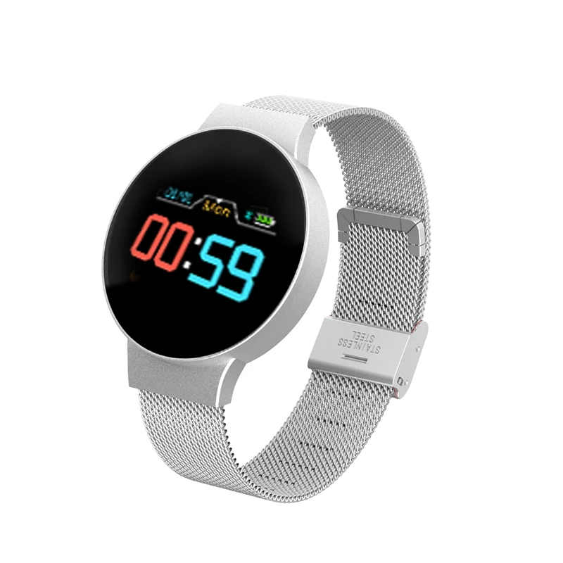 

2019 fashionable design IP67 Blood Pressure Heart Rate Monitor health bracelet smart band 1.0inch sport bracelet smart watch, Black;silver;golden