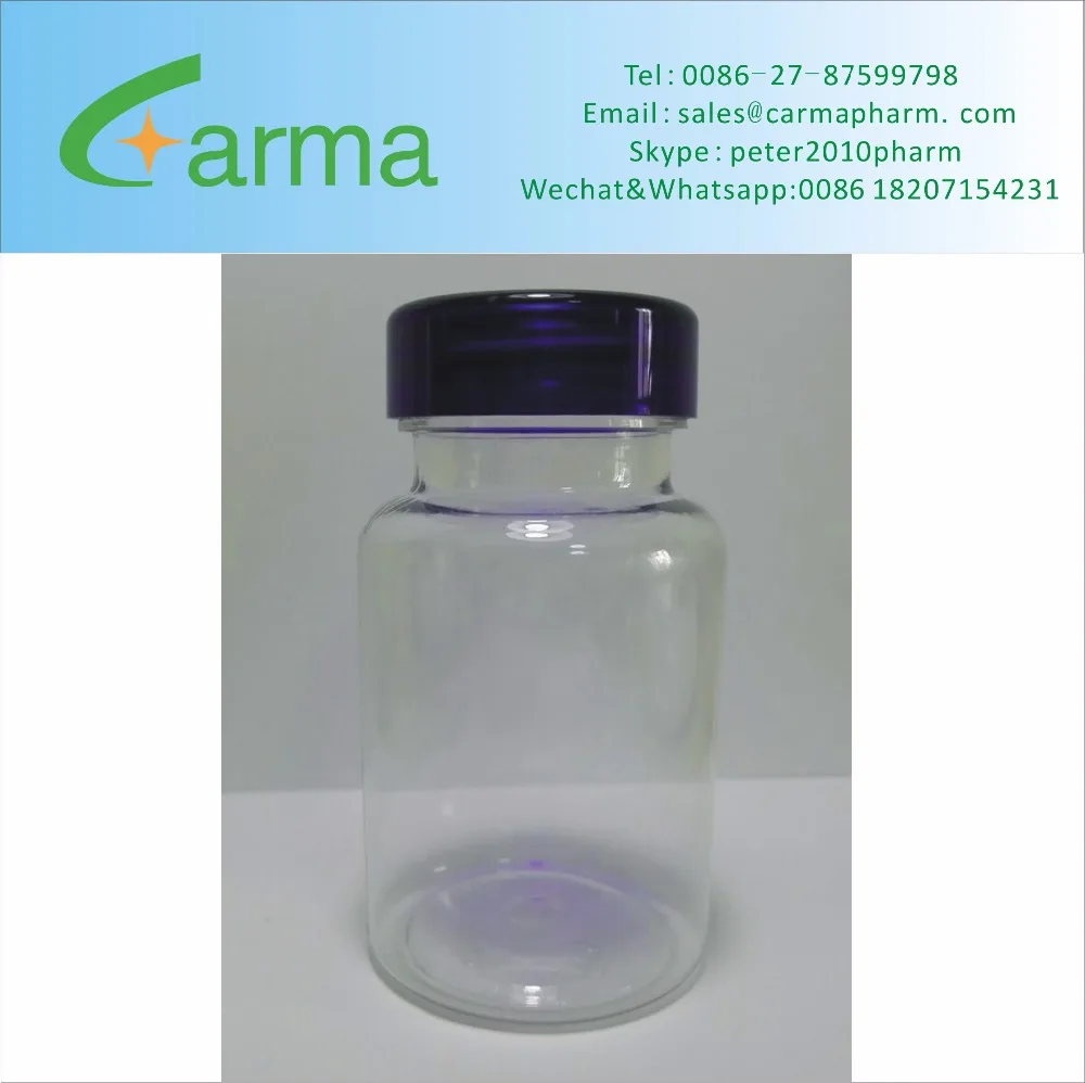capsules bottle with blue caps