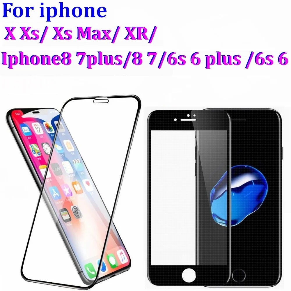 

Hot bending process 3D Curved Edge Full Cover Mobile Phone Tempered Glass Screen Protector Protective Film For iphone X 8 7 plus
