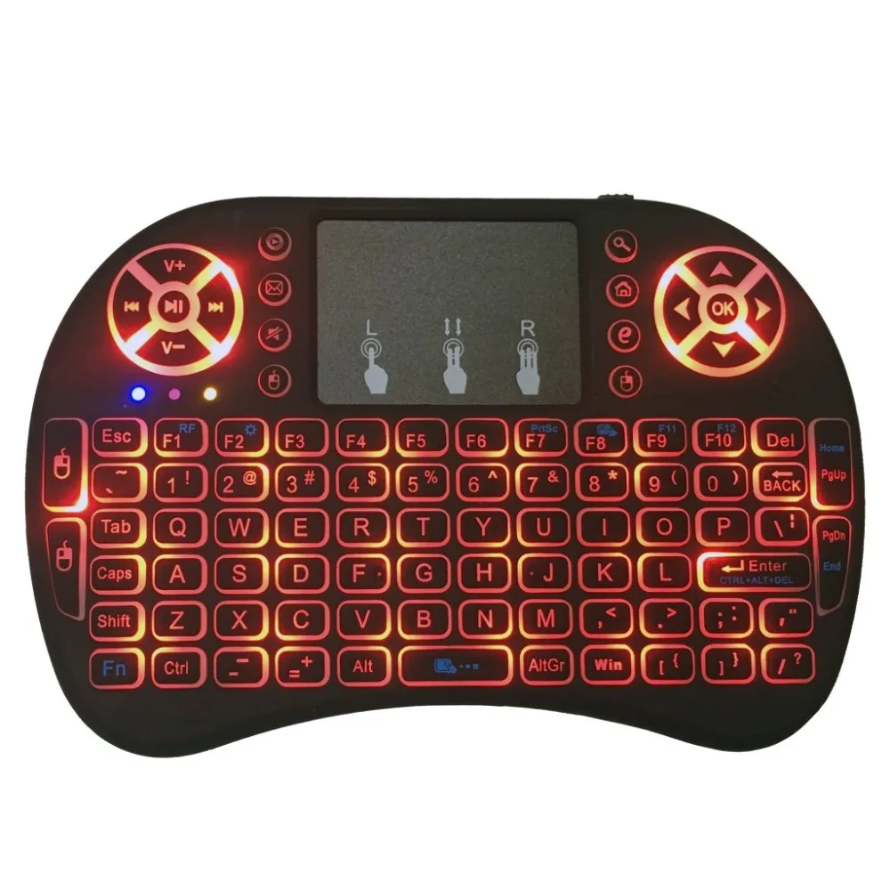 

Wireless Air mouse of Soyeer I8 mini keyboard 7 colorful mini keyboard smart remote control, White and black