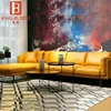 Italian modern sectional genuine nappa leather corner 3 seater living room furniture sofa