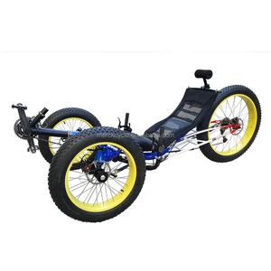 Free Shipping TrikExplor Manufacturer 26 Inch Wheel 48V 500Watt Mountain Fat Tyre Electric Recumbent Trike for Sale