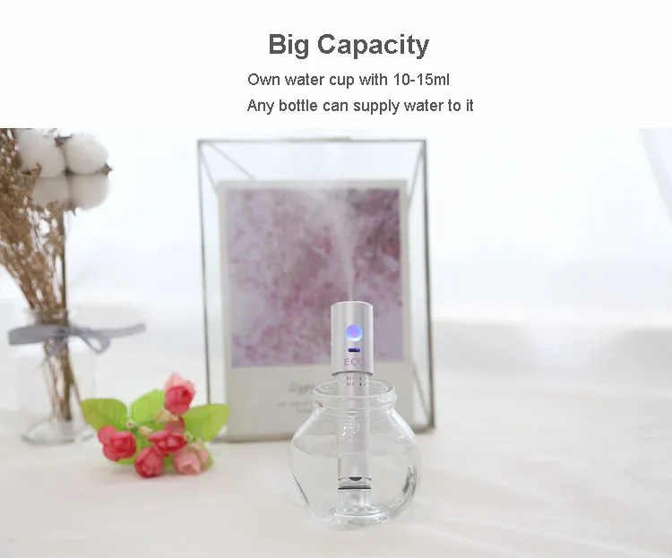  Handheld skin care beauty equipment nano ionic spa high frequency manual facial nano steamer