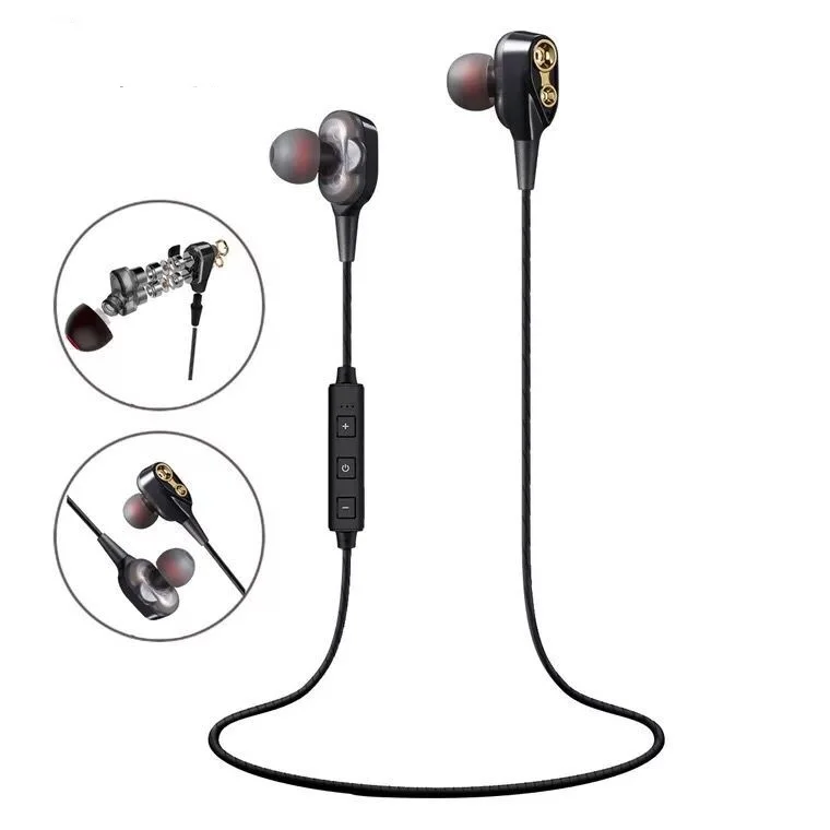 

IPX5 Waterproof Dual Driver Sport Wireless Earphones, Black;white