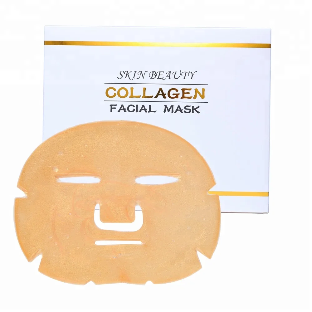

Private Label Anti Aging Whitening Puffiness Anti Wrinkle 24K Gold Gel Collagen Crystal Facial Mask Sheet, Golden