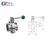 Sanitary stainless ball valve weld 3A butterfly valve clamp end with pull handle