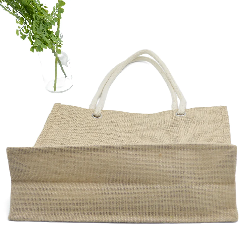 Cheap Natural Flax Women's Bag Laminated Shopping Bag Jute Tote Bag ...