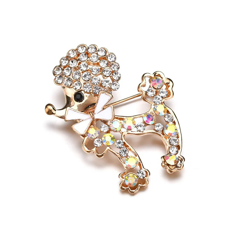 

wholesale fashion poodle dog brooch new products crystal pin brooches for ladies, Colour