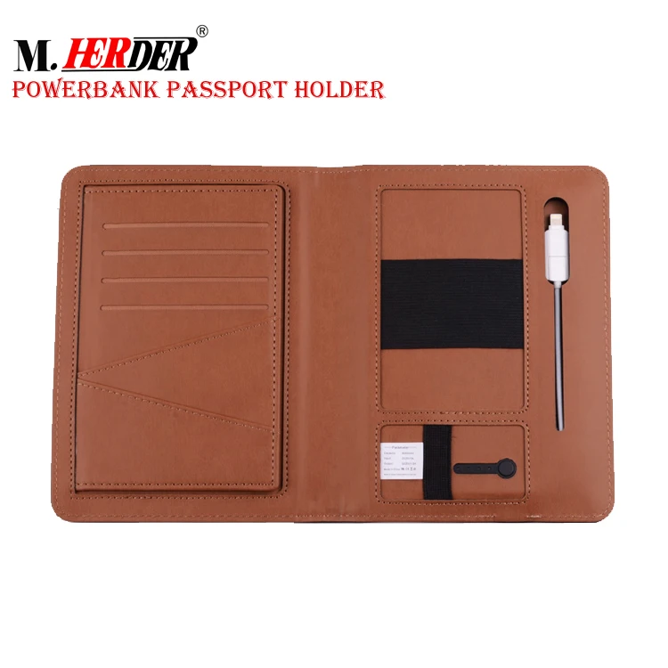 Custom Personalized Family Passport Holder With Power Bank Pvc Pu
