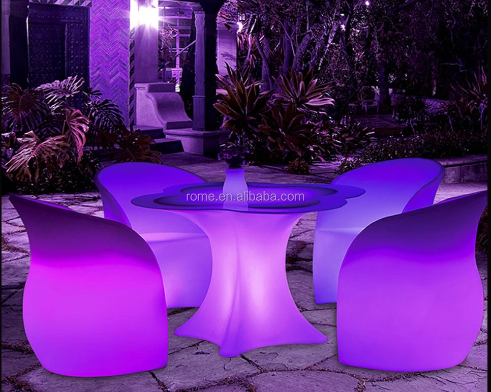 Waterproof Outdoor Glowing Led Light Up Table Patio Furniture Buy