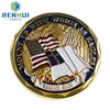 High quality custom stamping metal military gold challenge coins with USA logo