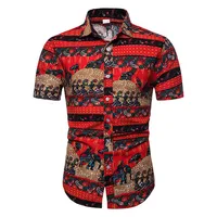 

Factory Price Amazing Print Button Big Size Short Sleeve Shirt Tops Summer Dashiki