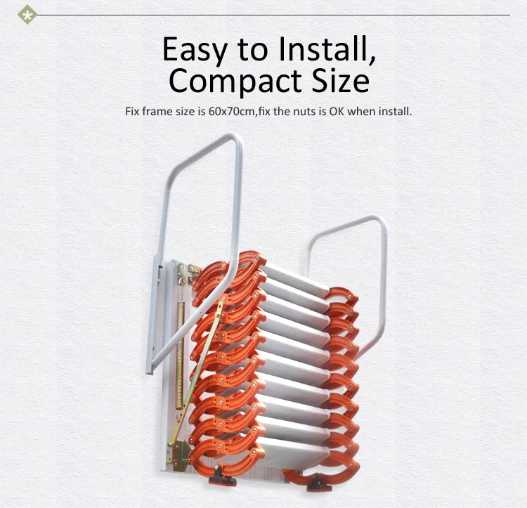 Outdoor Black Collapsible Wall Mounted Ladder