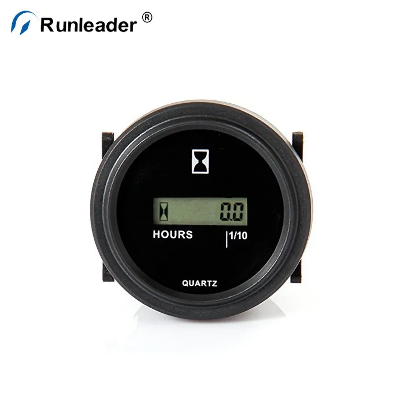 Runleader Dc 8v80v 099999.9 Dc / Ac Round Quartz Hour Meter Gauge