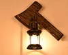 Maso Fashion Retro Industrial Iron Wooden Axe Shaped LED Light Wall lamp Wall Light Wall Sconce For Bar Loft with Edison Bulb