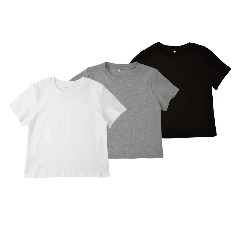 

Crew Neck Short Sleeve Wholesale Blank Without Print Boy Baby 100% Cotton Kids T Shirt, N/a