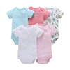 Wholesale Short Sleeve Infant Summer Bodysuit 5PCS Baby Clothes Clothing Cotton Baby Romper Set
