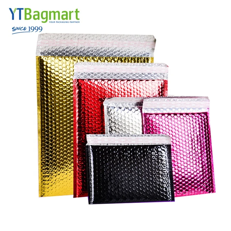 
Nice Quality Custom Logo Rose Gold Plastic Envelopes Mailing Packaging Poly Bubble Mailer Bag 