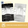 Reclosable transparent plastic stand up zip lock bag with euro hole for women underwear/ garment/ mens underwear packaging