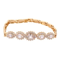 

Wholesale Women Jewelry 2018 Fashion 18K Gold Plated Brass Zircon Bracelet Chains