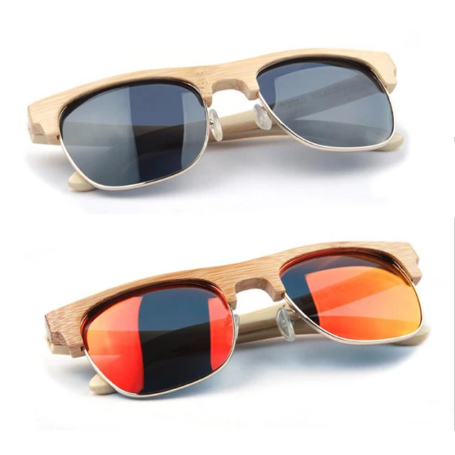 

DLK2010 Half Frame Polarized Mirror Pure Bamboo modern men sunglasses