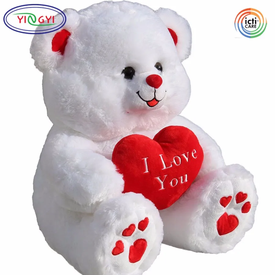 red with white teddy bear