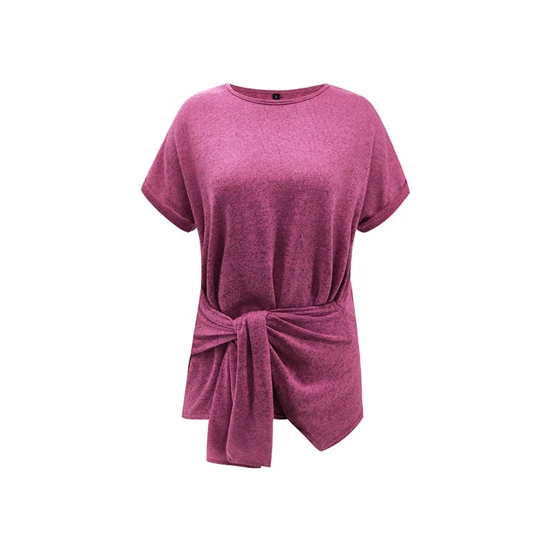 

Wholesale Personalized Women Short Sleeve Cotton Kimono Bowknot Blouse