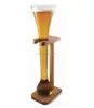 Handmade Half Yard Tall Ale Glass With Smart Birch Wood Stand Holder