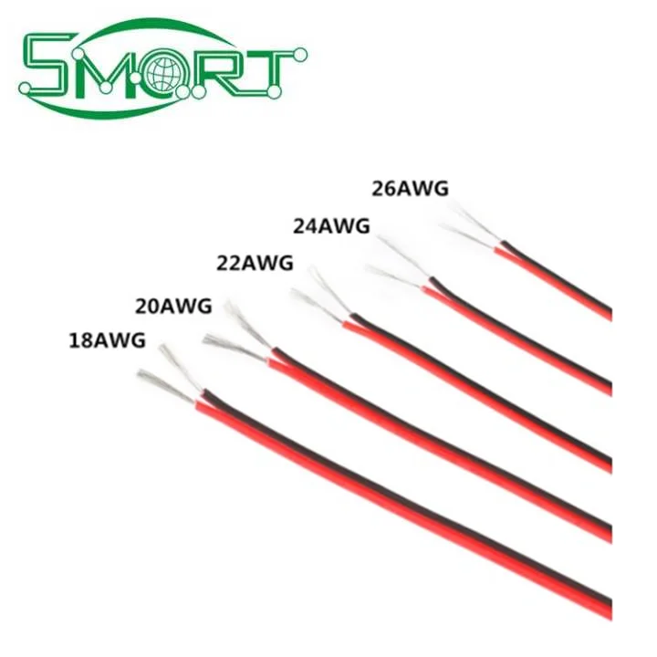 Smart Electronics~10 Meters Gauge AWG Electrical Wire Tinned Copper Insulated PVC Extension LED Strip Cable Red Black Wire