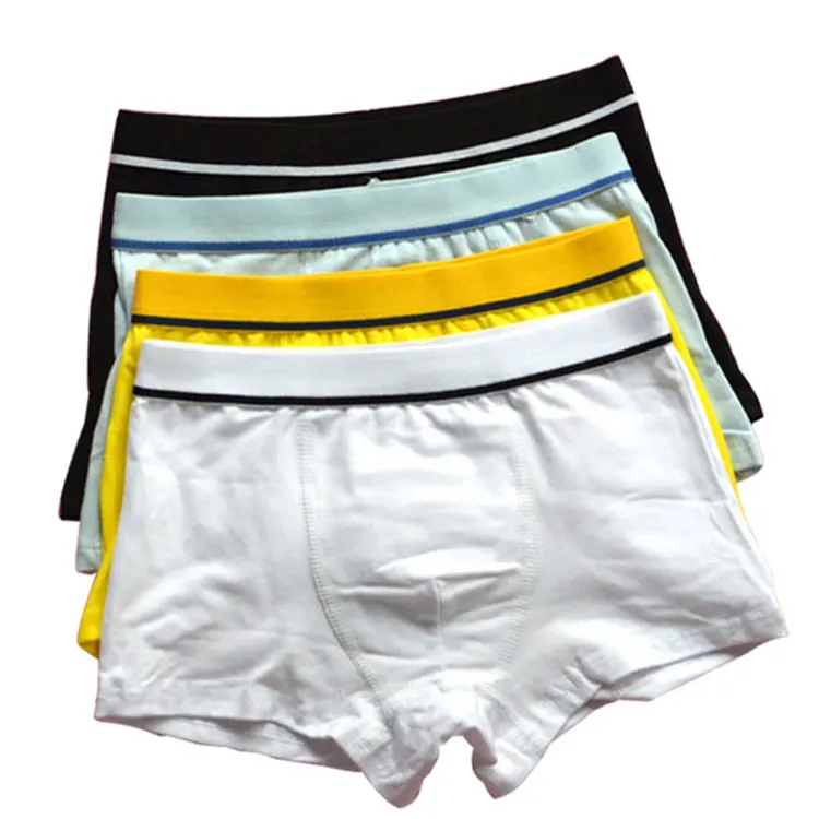

Factory wholesale Soft solid color teen boy underwear boxers, Beige/gray/light blue/white/black