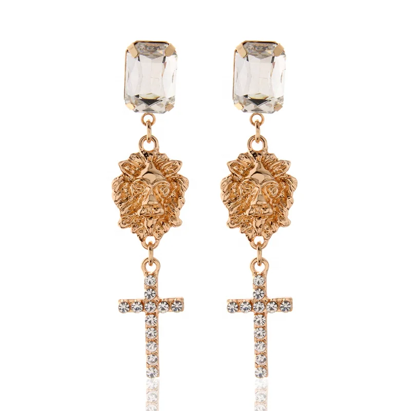 

NeeFu WoFuNew women's zinc alloy fashion glass earrings, Pink