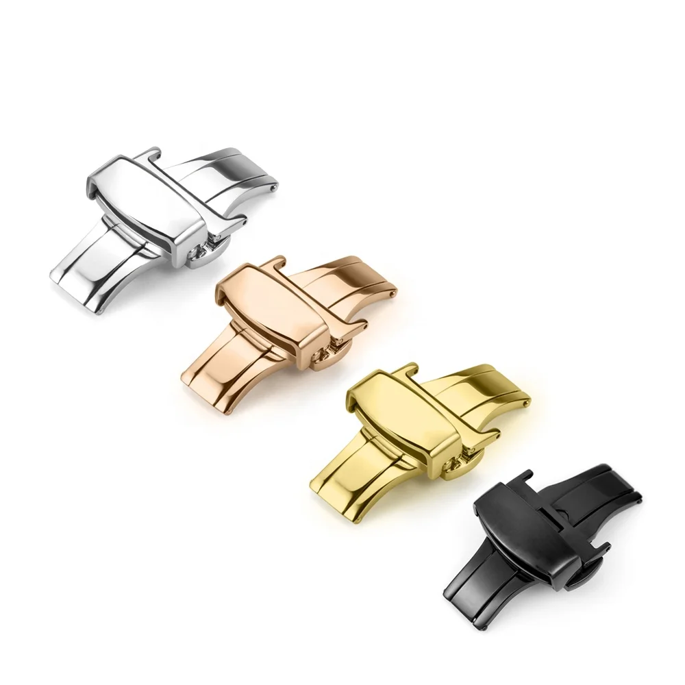 

316L Brushed Stainless Steel Deployment Buckle Clasp for Casio Watch Band Watch Buckle, Silver;rose gold;gold;black