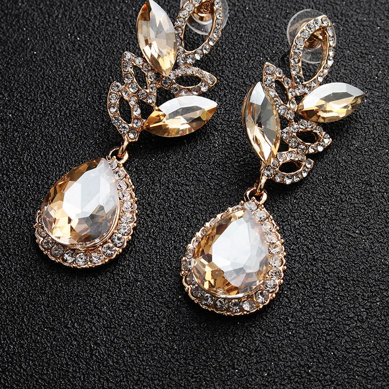 

Silver Gold Drop Earrings Bridal Dangle Earring women Chandelier Earrings