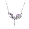 Angel Necklace for Girls Women Cubic Zirconia Lovely Vimi Angel with Wings Pendant Necklace Chains Adjustable 20"