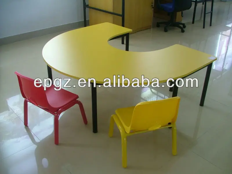 U forma de colores para niños de mesa y sillas para muebles de jardín