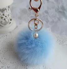 8CM Rabbit Hair Ball Keychain Simulation Car Ornaments Key Chain For Chaveiro Key Ring Llavero Llaveros Mujer Chaveiro Carro