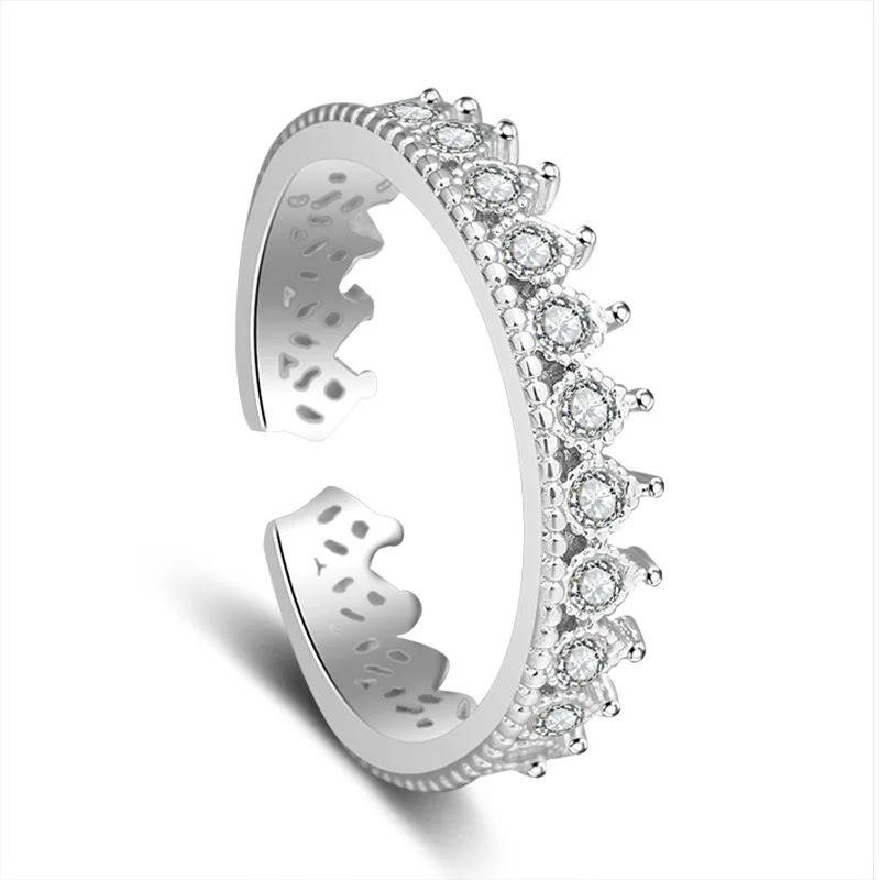

Hot Selling Europe Style New Crown Rings With Crystal Keep Stocks Always 2019 New Lady Fashion Ring Trendy Wedding Jewelry