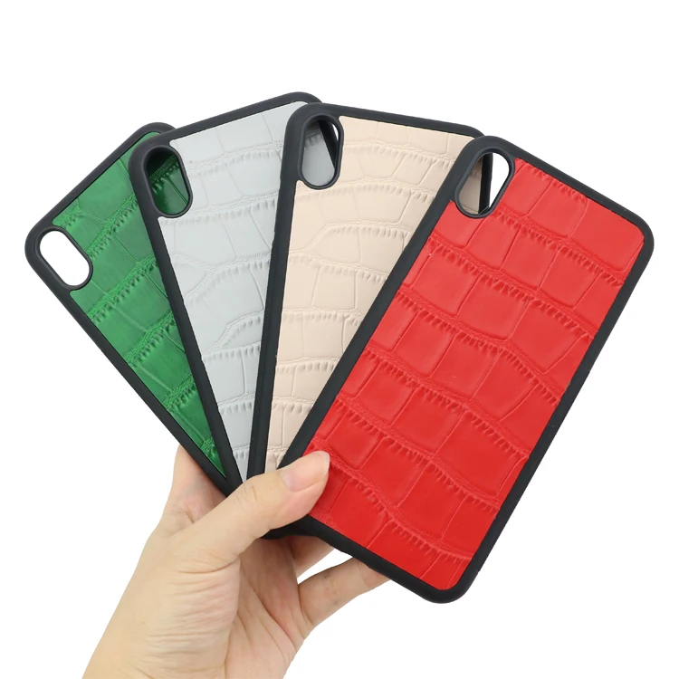

custom crocodile embossed cow leather cell phone case, Black, blue, multi, pink, purple, red