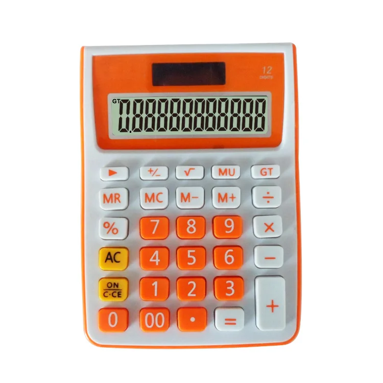 Fancy Office Gift Colorful Solar 12 Digit Dual Power Calculator - Buy ...