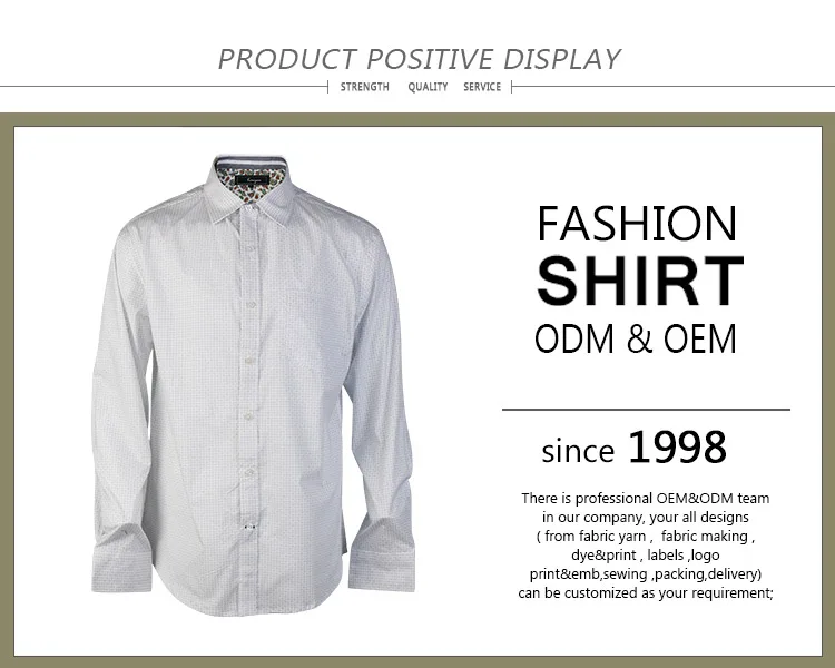 Оптовая продажа от производителя, формальная рубашка с длинным рукавом и принтом, мужская хлопковая рубашка