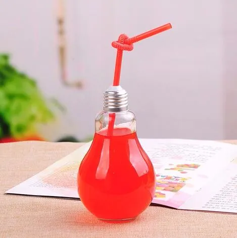 

Light Bulbs Bubble Tea Cup Empty Drink Bottles 500ML 16OZ, Clear