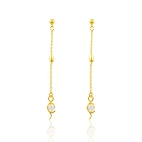 

xuping jewelry 24k gold 24 k gold fashion long zircon female ears hanging silk thread earings